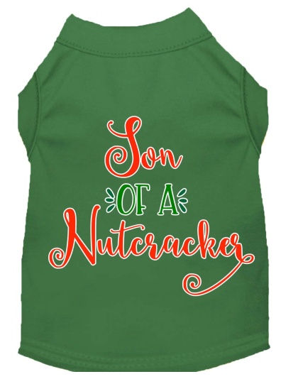 Son of a Nutcracker Screen Print Dog Shirt Green Lg