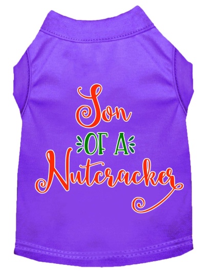 Son of a Nutcracker Screen Print Dog Shirt Purple Lg