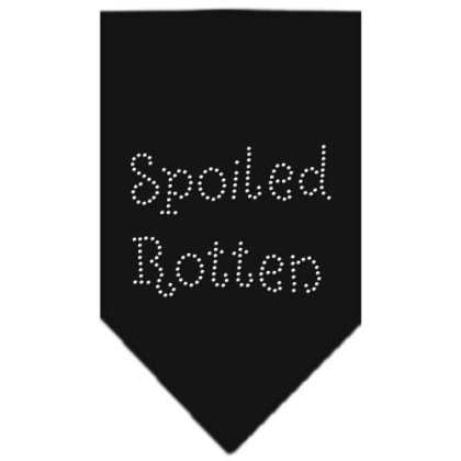 Spoiled Rotten Rhinestone Bandana Black Large