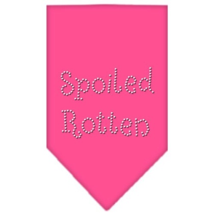 Spoiled Rotten Rhinestone Bandana Bright Pink Large