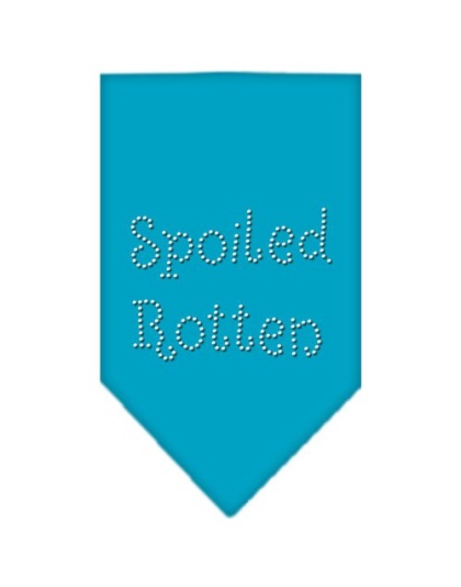 Spoiled Rotten Rhinestone Bandana Turquoise Large