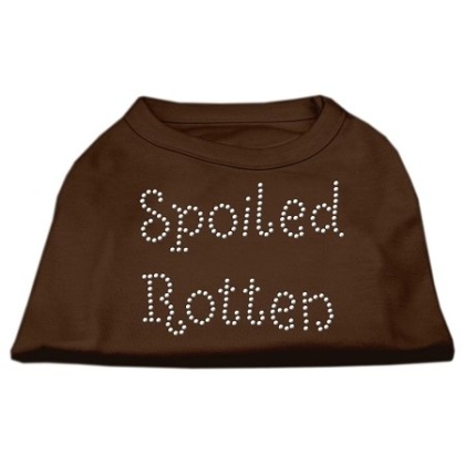 Spoiled Rotten Rhinestone Shirts Brown Lg