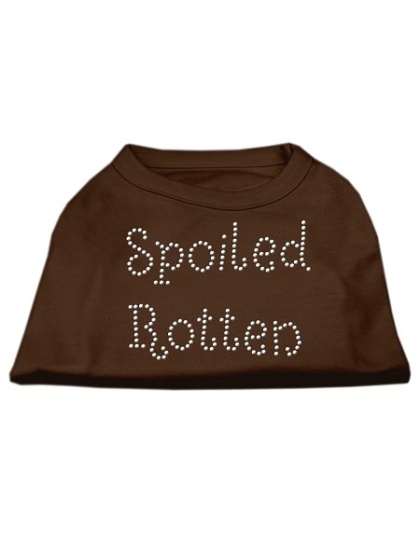 Spoiled Rotten Rhinestone Shirts Brown Lg