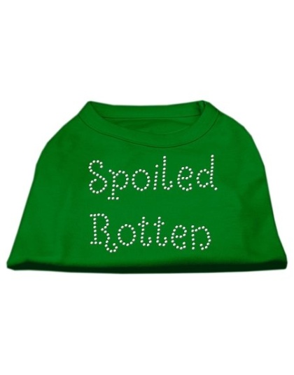 Spoiled Rotten Rhinestone Shirts Emerald Green Lg