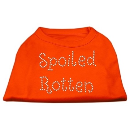 Spoiled Rotten Rhinestone Shirts Orange Lg