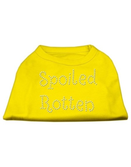 Spoiled Rotten Rhinestone Shirts Yellow Lg