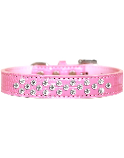 Sprinkles Clear Jewel Croc Dog Collar Light Pink Size 12