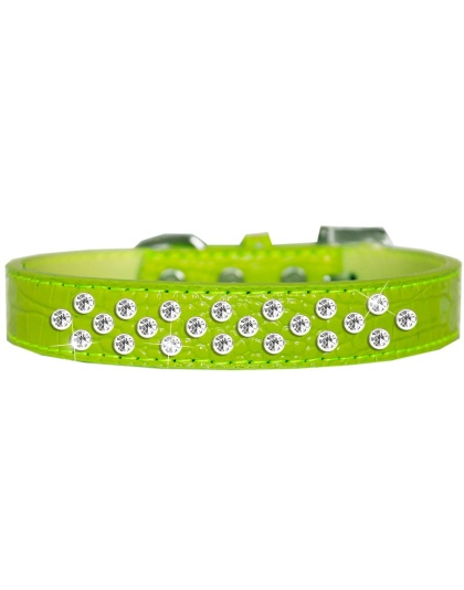 Sprinkles Clear Jewel Croc Dog Collar Lime Green Size 12