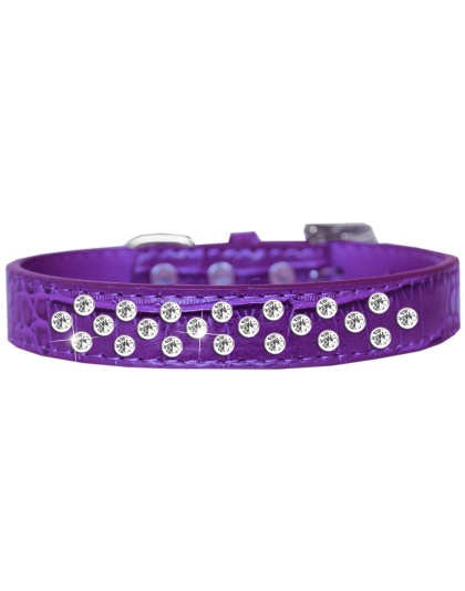 Sprinkles Clear Jewel Croc Dog Collar Purple Size 12