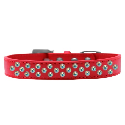 Sprinkles Dog Collar AB Crystals Size 12 Red