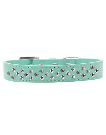 Sprinkles Dog Collar Clear Crystals Size 12 Aqua