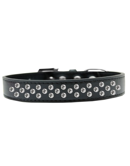 Sprinkles Dog Collar Clear Crystals Size 12 Black