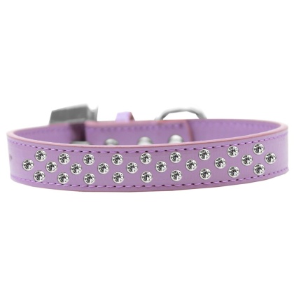 Sprinkles Dog Collar Clear Crystals Size 12 Lavender