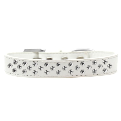 Sprinkles Dog Collar Clear Crystals Size 12 White