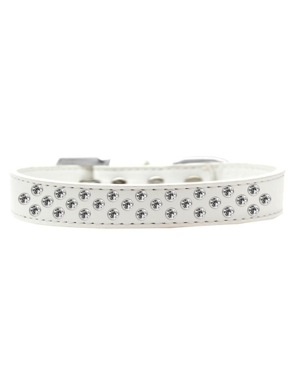 Sprinkles Dog Collar Clear Crystals Size 12 White