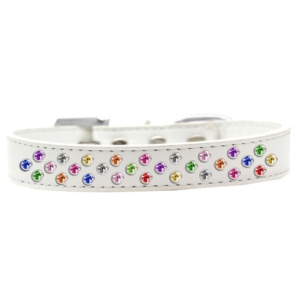 Sprinkles Dog Collar Confetti Crystals Size 12 White