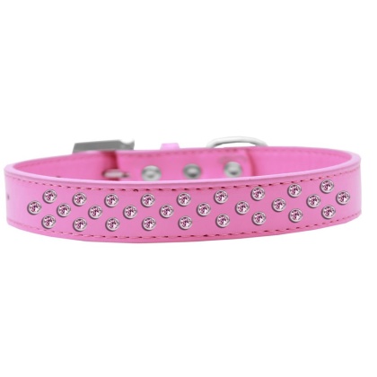 Sprinkles Dog Collar Light Pink Crystals Size 12 Bright Pink