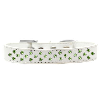 Sprinkles Dog Collar Lime Green Crystals Size 12 White