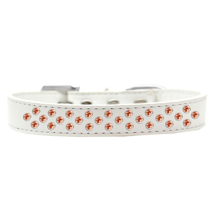 Sprinkles Dog Collar Orange Crystals Size 12 White