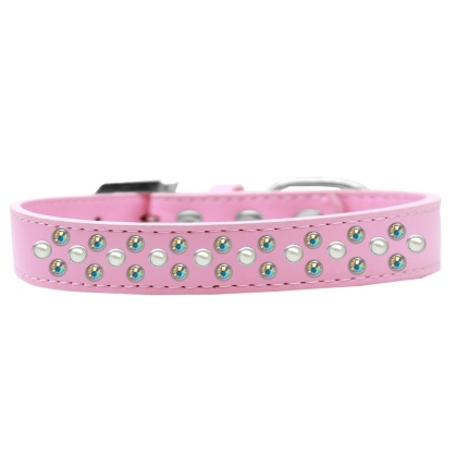 Sprinkles Dog Collar Pearl and AB Crystals Size 12 Light Pink
