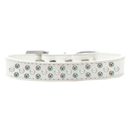 Sprinkles Dog Collar Pearl and AB Crystals Size 12 White