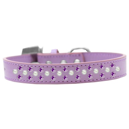 Sprinkles Dog Collar Pearl and Purple Crystals Size 12 Lavender