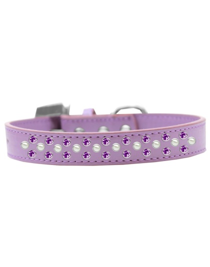 Sprinkles Dog Collar Pearl and Purple Crystals Size 12 Lavender