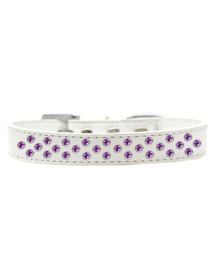 Sprinkles Dog Collar Purple Crystals Size 12 White