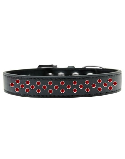 Sprinkles Dog Collar Red Crystals Size 12 Black