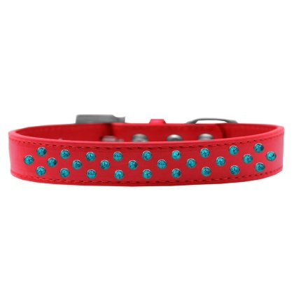 Sprinkles Dog Collar Southwest Turquoise Pearls Size 12 Red