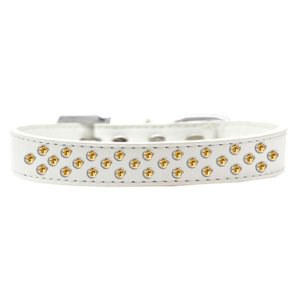 Sprinkles Dog Collar Yellow Crystals Size 12 White