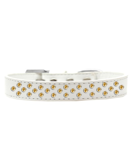 Sprinkles Dog Collar Yellow Crystals Size 12 White