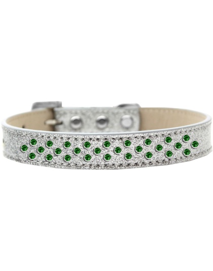 Sprinkles Ice Cream Dog Collar Emerald Green Crystals Size 12 Silver
