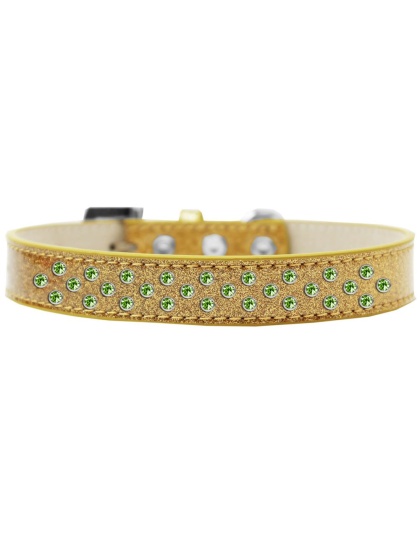 Sprinkles Ice Cream Dog Collar Lime Green Crystals Size 12 Gold