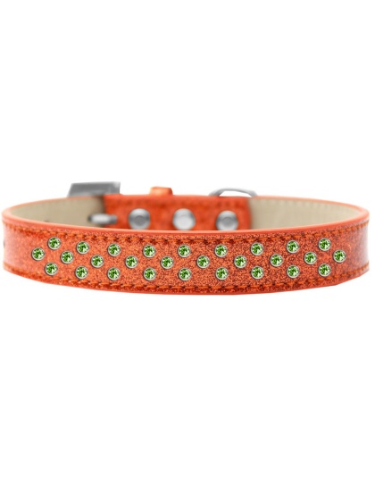 Sprinkles Ice Cream Dog Collar Lime Green Crystals Size 12 Orange