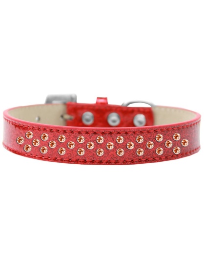 Sprinkles Ice Cream Dog Collar Orange Crystals Size 12 Red