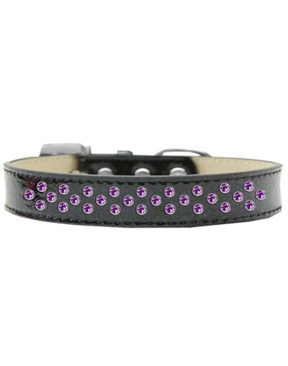 Sprinkles Ice Cream Dog Collar Purple Crystals Size 12 Black