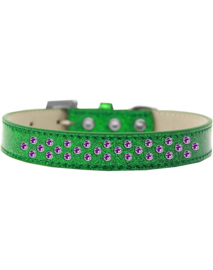 Sprinkles Ice Cream Dog Collar Purple Crystals Size 12 Emerald Green