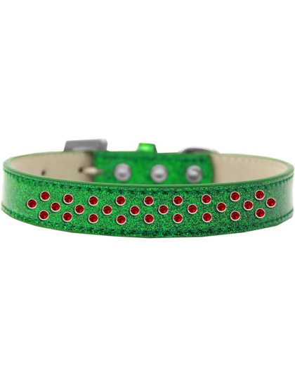 Sprinkles Ice Cream Dog Collar Red Crystals Size 12 Emerald Green