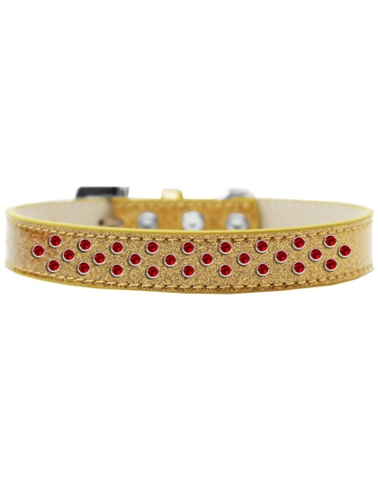Sprinkles Ice Cream Dog Collar Red Crystals Size 12 Gold