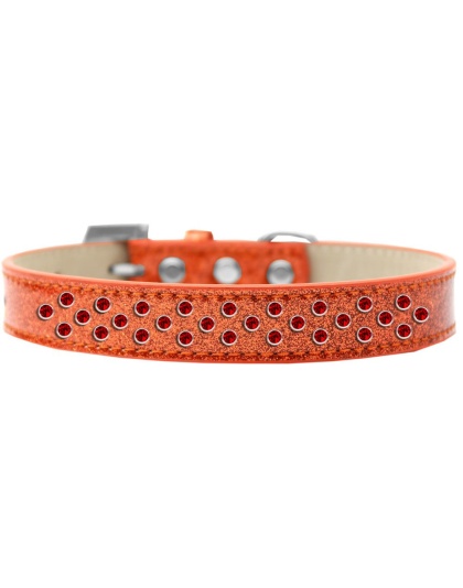 Sprinkles Ice Cream Dog Collar Red Crystals Size 12 Orange