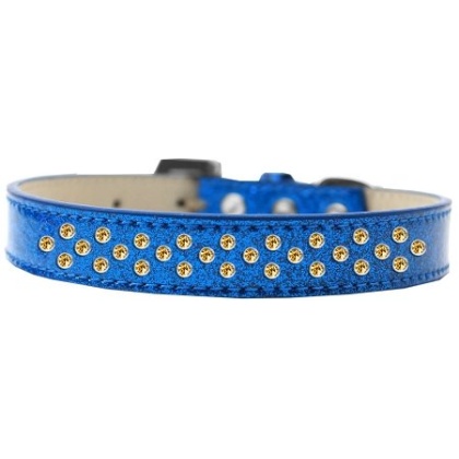 Sprinkles Ice Cream Dog Collar Yellow Crystals Size 12 Blue