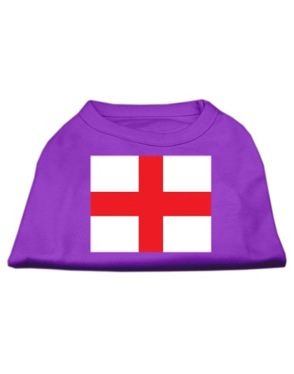 St George's Cross (English Flag) Screen Print Shirt Purple Lg (14)