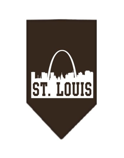 St Louis Skyline Screen Print Bandana Cocoa Large