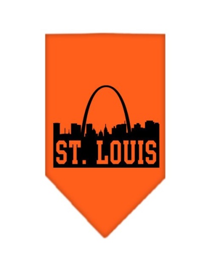 St Louis Skyline Screen Print Bandana Orange Large