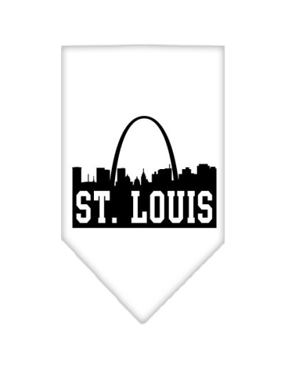 St Louis Skyline Screen Print Bandana White Large