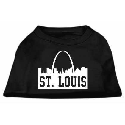 St Louis Skyline Screen Print Shirt Black Lg