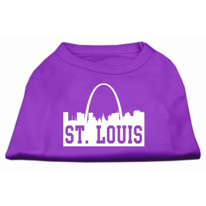 St Louis Skyline Screen Print Shirt Purple Lg