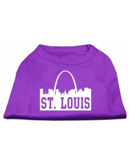 St Louis Skyline Screen Print Shirt Purple Lg