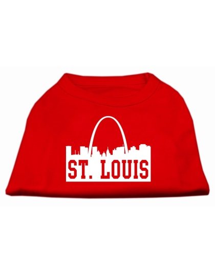 St Louis Skyline Screen Print Shirt Red Lg